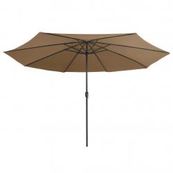 Parasol d'extérieur avec mât en métal 400 cm taupe 02_0008267