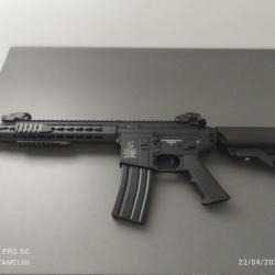 Fusil Colt M4 Keymod Silencer AEG Full Metal - Noir