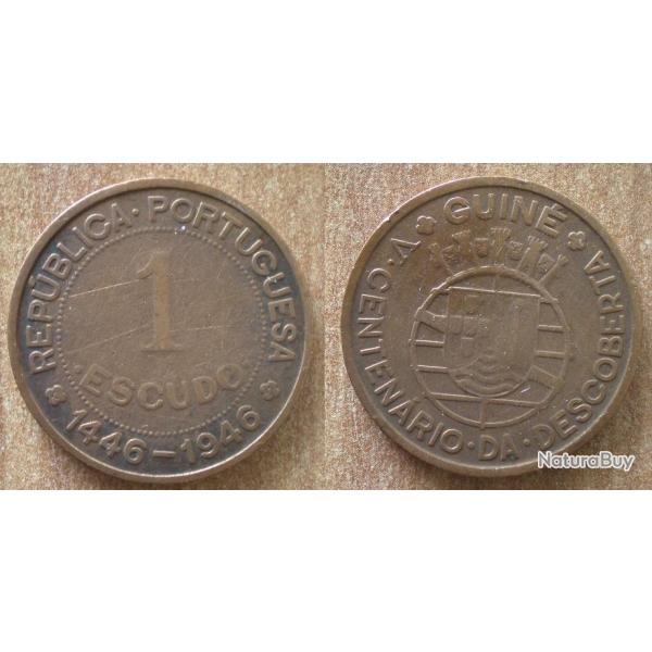 Guinee 1 Escudos 1946 Commemo 500 Ans de la dcouverte de la Guinee sous Colonie Republique Portugal