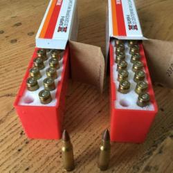 2 Boîtes Winchester de 20 cartouches en 222 Remington 55 Gr Full Metal Case