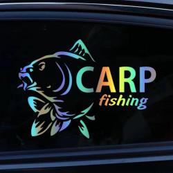 Autocollants pêche CARP FISHING  voiture camping car ou autres noir ou blanc !