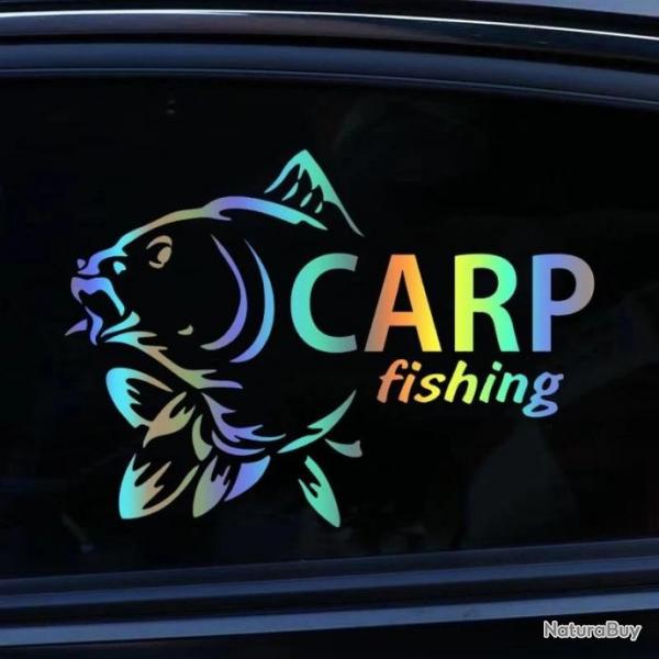 Autocollants pche CARP FISHING  voiture camping car ou autres noir ou blanc !