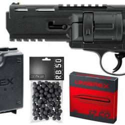 Pack revolver CO2 à balles de caoutchouc T4E TR 50 Gen2 - Cal.50 (13 Joules max)