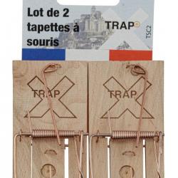 Tapette à souris en bois, lot de 2-TAPETTES À SOURIS (BOIS) BLISTER/2