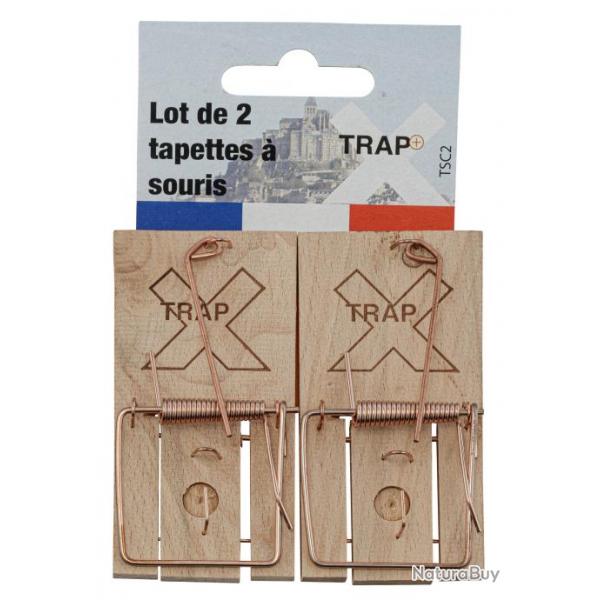 Tapette  souris en bois, lot de 2-TAPETTES  SOURIS (BOIS) BLISTER/2