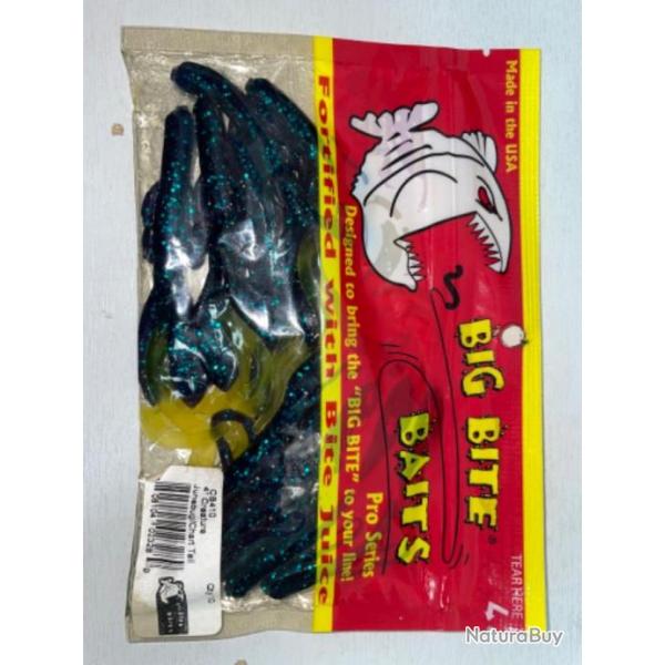 !! LEURRE BIG BITE BAITS 4 CREATURE COULEUR JUNEBUG/CHART TAIL