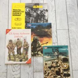 Lot de 4 fascicules sur l'US Army Parachutiste Commando WW2 WWII