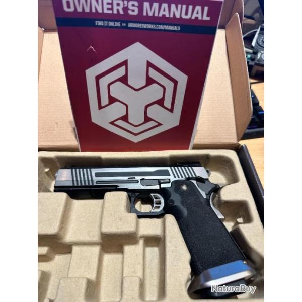 Pistolet Airsoft  1911 GBB hx2301 full silver IPSC - AW custom