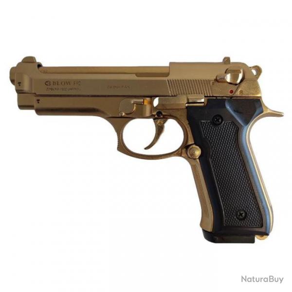 Pistolet  blanc FULL-AUTO Blow F92 dor cal. 9 mm pak