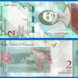 Venezuela 2 Bolivares 2018 Billet Bolivar Josefa Camejo Oiseau