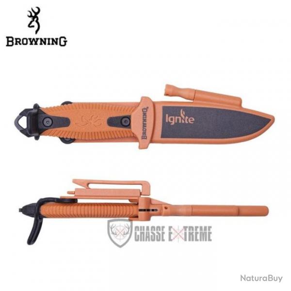 Couteau BROWNING Ignite Fixe Noir/Orange