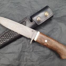 Couteau artisanal fixe damas de Jean Paul SIRE ( Artisan )