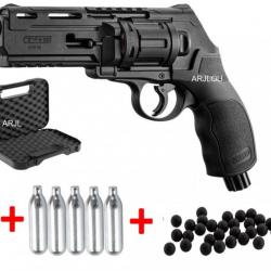 PACK Revolver défense UMAREX T4E TR50 GEN.2 - 13J ( 100 Billes, 5 cartouches CO2, MALLETTE)