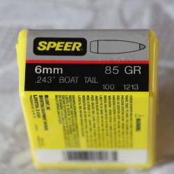 OGIVES 6mm SPEER 85 gr ( 243 ) BOAT TAIL N° 1213