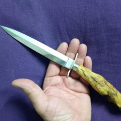 Dague de chasse inox poignard manche chevreuil