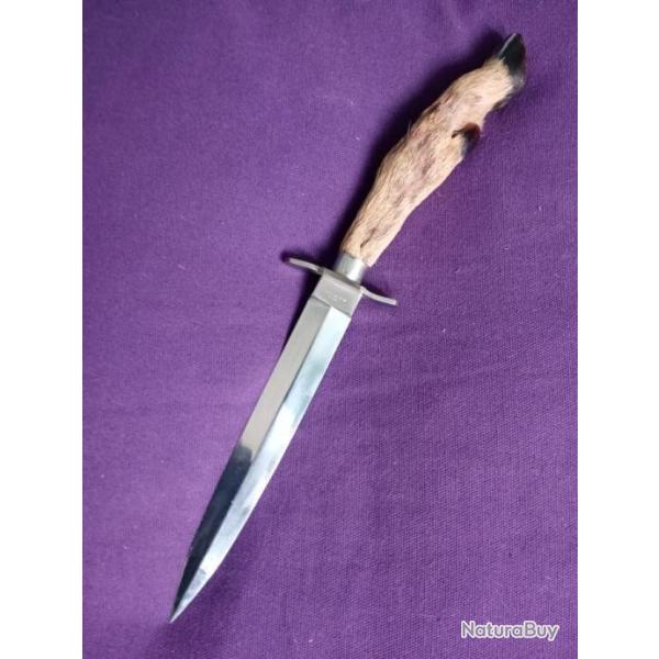 Dague de chasse inox poignard manche chevreuil