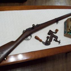 fusil gras 1874 transformé chasse cal.24 avec sertisseur  bois long canon et crosse même No