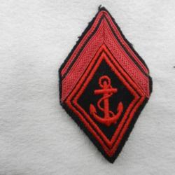 insigne tissus  badge  français losange de bras infanterie de marine 1° classe