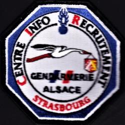 Gendarmerie Alsace. Strasbourg. Centre Info Recrutement. Titre d'épaule, tissu brodé, velcro.