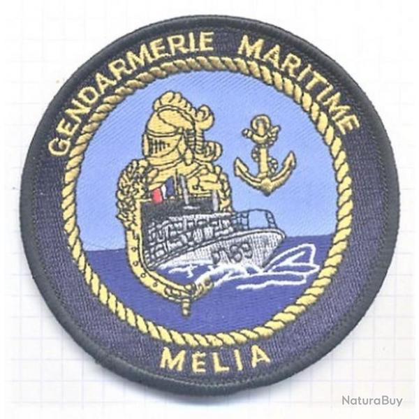 Gendarmerie Maritime. Sigle "Maritime", Vedette "Le Mlia". "P 789". Titre d'paule tissu brod.