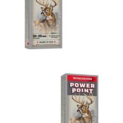Lot de 2 boîtes de 20 cartouches 30-30 win power point - 170gr
