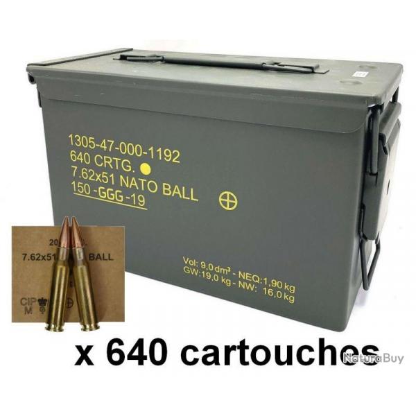 CAISSE 640 Cartouches GGG cal.308 Win FMJ 147 gr