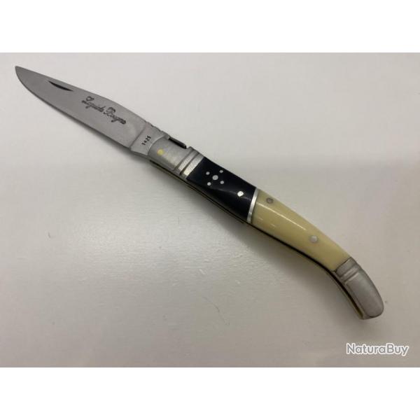 Couteau de poche Le Bougna 22 cm ouvert manche os et corne.