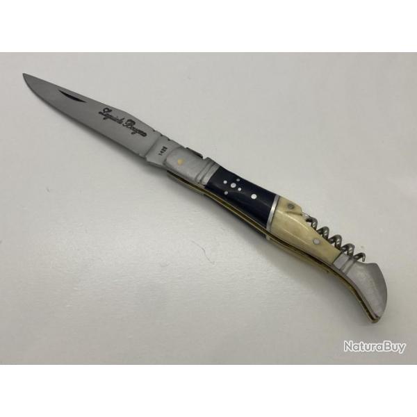 Couteau de poche Le Bougna 22 cm ouvert manche os et corne avec tir bouchon.