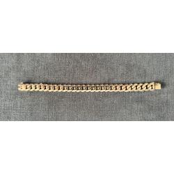 Lourd bracelet or 18 carats - maille gourmette - 18,5 cm