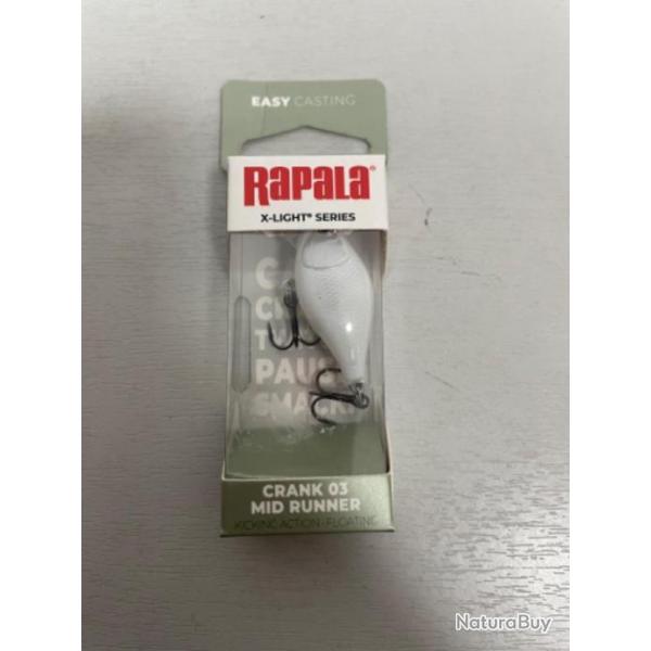 !! LEURRE RAPALA CRANK 03 MID RUNNER PEARL WHITE