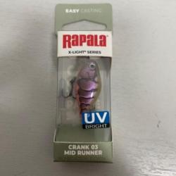 !! LEURRE RAPALA CRANK 03 MID RUNNER PURPLE PRAWN UV