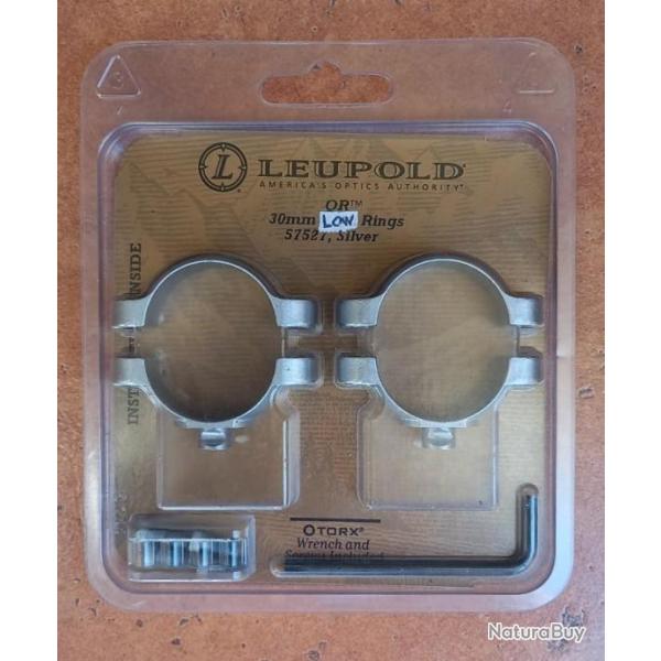 Colliers LEUPOLD QR amovibles Low diamtre 30mm silver