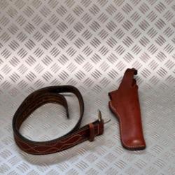 Jolie ceinture cuir + étuis type Western pour revolver