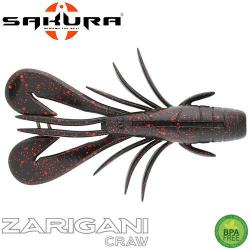 Leurre Souple Zarigani Craw 3.8 - 95mm Black Red Glitter