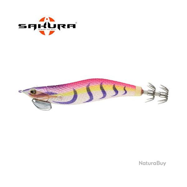 Turlutte Sakura Stingray Dart 2.5 - 75mm - 9.6g Pink Back Stripped / Base Glow