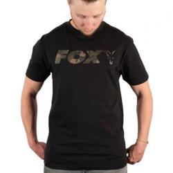 T shirt Print Logo Noir et Camo FOX