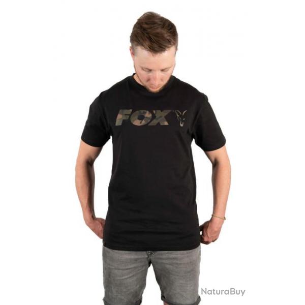 T shirt Print Logo Noir et Camo FOX