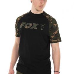 T Shirt Raglan Noir Camo FOX