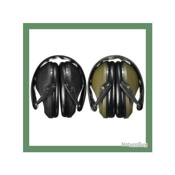 CASQUE ANTIBRUIT CHANTIER CHASSE TIR - COULEUR NOIR OU KAKI AU CHOIX - SNR 21 - LIVRAISON GRATUITE