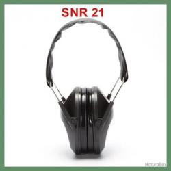 CASQUE ANTIBRUIT CHASSE TIR - SNR 21 - COLORIS NOIR - LIVRAISON GRATUITE