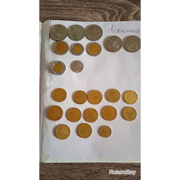 Numismatique, unique collection diffrentes valeurs, pays, Australia, Mexicana, USA, Canada 100 pcs