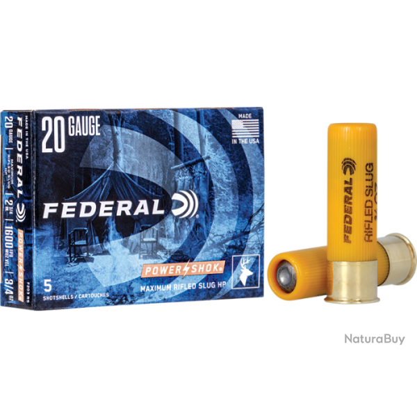 Cartouches Federal Power-Shok Rifled Slug - Par 5 / 36 g / 12/70