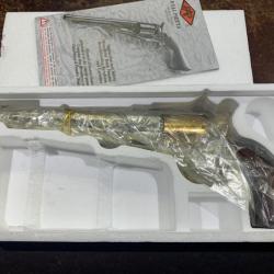 Remington Texas Pietta Nickel Deluxe, Gold Cylinder/hammer/trigger, calibre 44, neuf en boîte