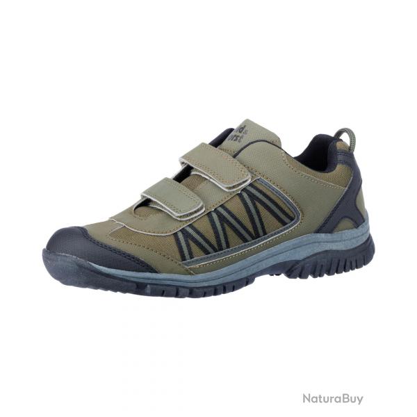 Chaussure basse  scratch Easy on Couleur vert olive noir