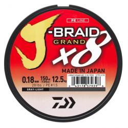 Tresse J-BRAID GRAND X8 Gris 135 m - DAIWA Ø 0,06mm