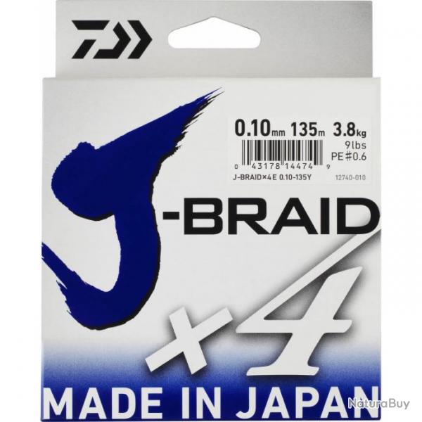 Tresse J-BRAID X4 Multicolore 150 m - DAIWA  0,21mm