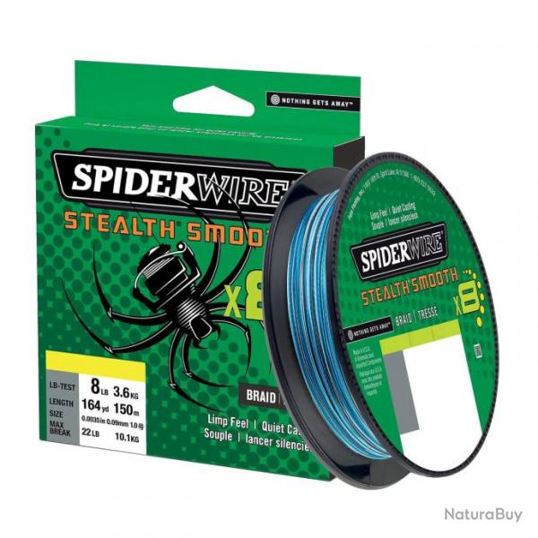 Tresse Stealth Smooth 8 Blue Camo - SPIDERWIRE 0.13mm - 150m