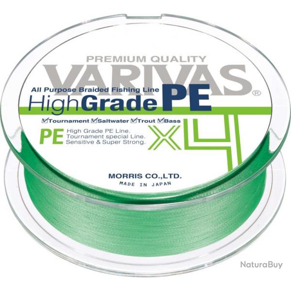 Tresse HIGH GRADE PE - VARIVAS X4 PE 0.6 - Vert