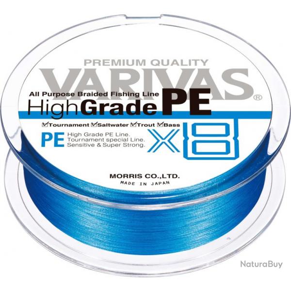 Tresse HIGH GRADE PE - VARIVAS X8 PE 2.0 - Bleu