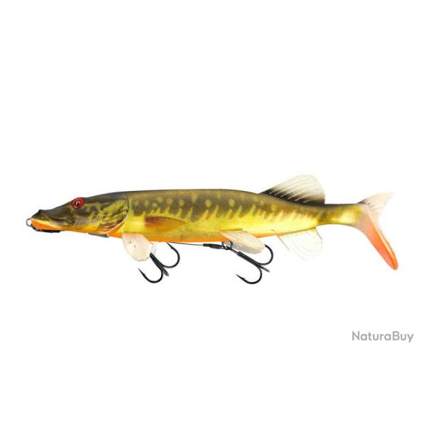 Leurre souple GIANT REALISTIC PIKE REPLICANT - FOX RAGE Supernatural Hot Pike - 40 cm